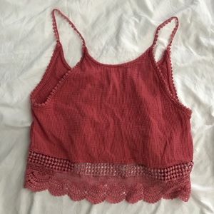 Super cute lacy crop tank top